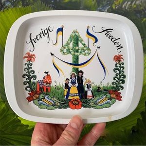 Swedish Serving Tray / Small Swedish Metal Tray / Swedish Home Decor / Mini Tray